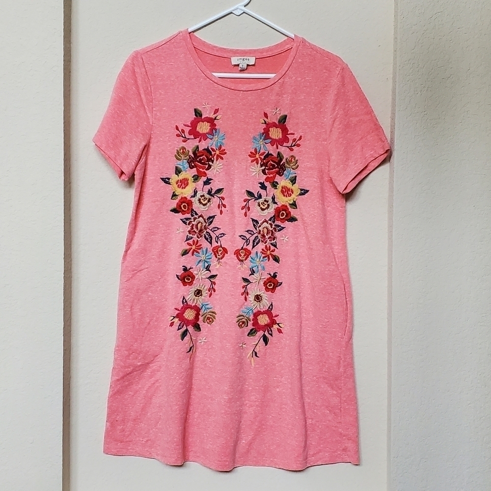 Umgee Pink Floral Print Dress Size S